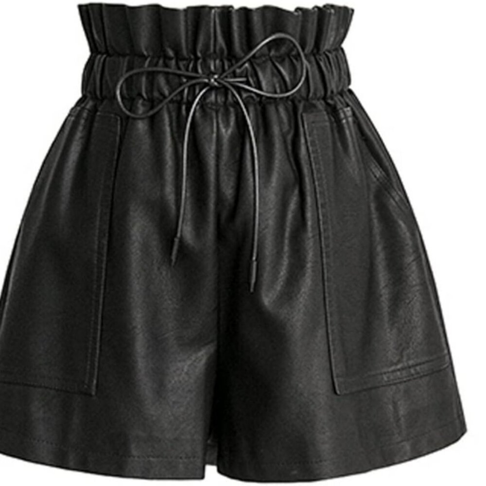NWT SChhjzpj Faux Leather  Shorts